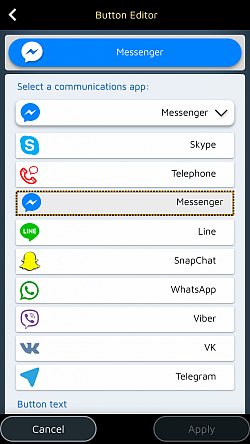 Integrējiet savu iecienītāko saziņas lietotni (WhatsApp, Messenger, Line)